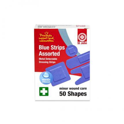 Adhesive dressing assorted - blue metal detectable/waterproof (box of 50)