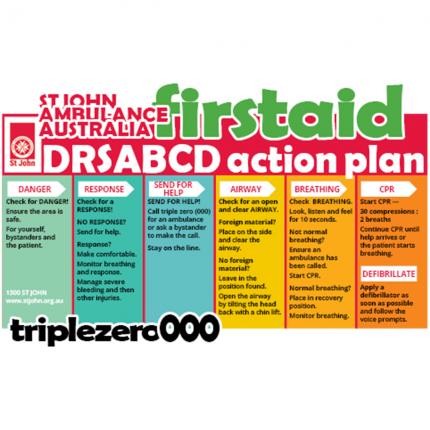DRSABCD action plan fridge magnet
