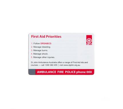 DRSABCD action plan wallet card