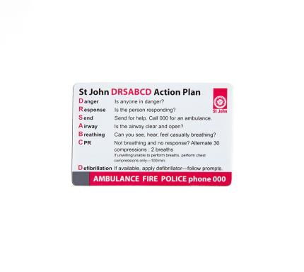 DRSABCD action plan wallet card