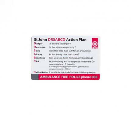 DRSABCD action plan wallet card
