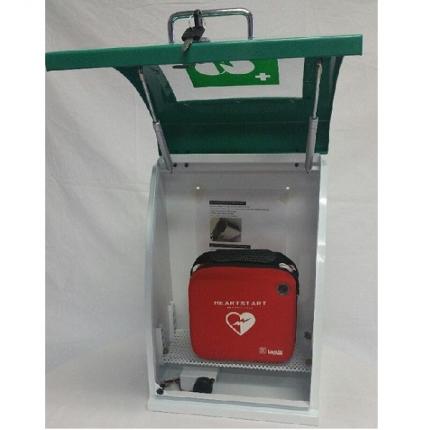 Defibrillator cabinet - green curved indoor lockable