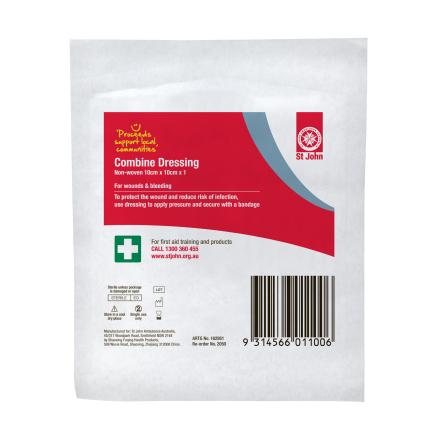 Dressing - combine sterile 10cm x 10cm
