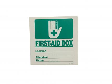 First aid kit location sticker - small