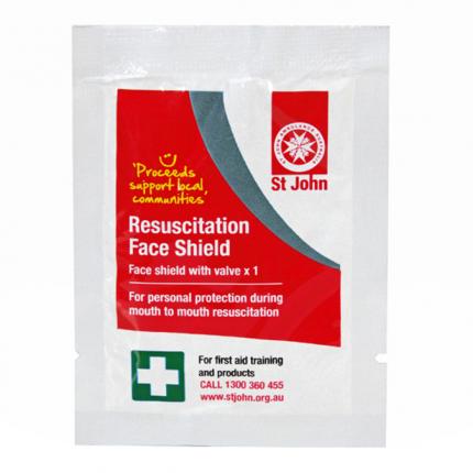 Resuscitation face shield with valve