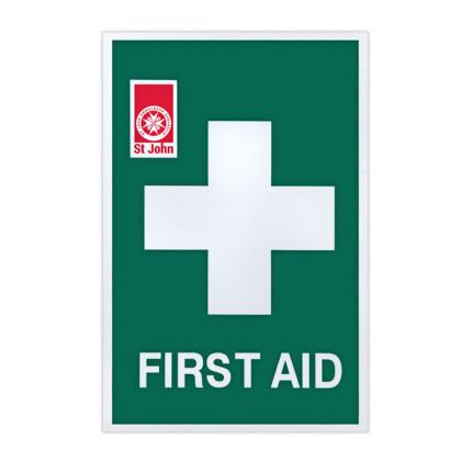 Sign - first aid polyethylene 300mm x 200mm