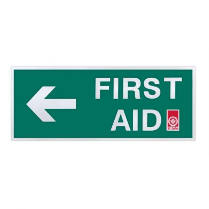 Sign - left arrow first aid polyethylene