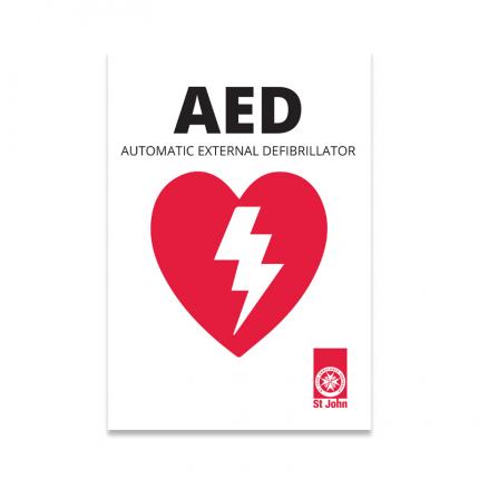 AED sticker - UV RESISTANT - 240mm x 165mm