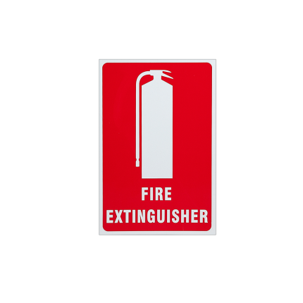 Fire extinguisher sticker 8cm x 12cm