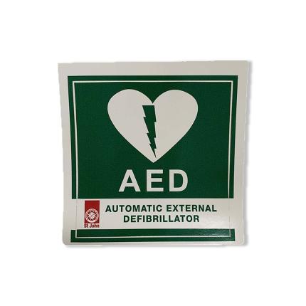 AED sticker for vehicle window	