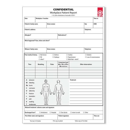 Register of Injuries book