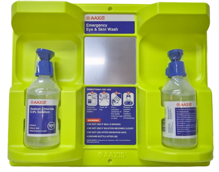 Eye and skin wash wall station set